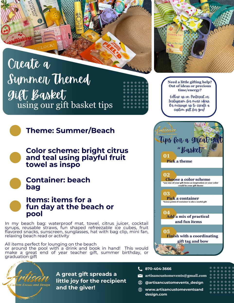 Create a Summer Themed Gift Basket